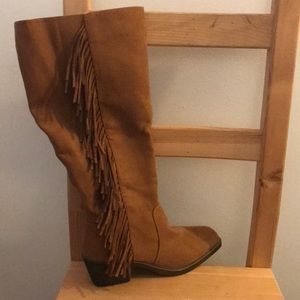 Kohl's tan boot wide calf tall